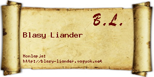 Blasy Liander névjegykártya